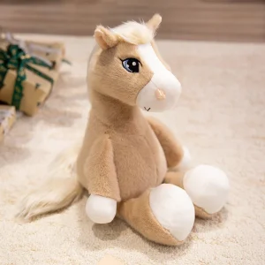 Alternative view of 22 cm horse gosedjur med stora ögon, mjuk klassisk födelsedagspresent för barn