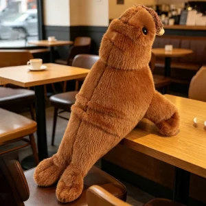 Naturtroget elefant gosedjur i design med valross och sjöelefant, 38 cm, mjuk kudde 9 Naturtroget elefant gosedjur i design med valross och sjöelefant, 38 cm, mjuk kudde