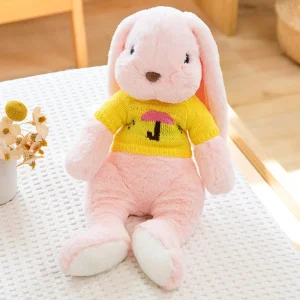 Kawaii kanin gosedjur med långa öron, sovande tecknad kramkudde som födelsedagspresent 28 Kawaii kanin gosedjur med långa öron, sovande tecknad kramkudde som födelsedagspresent