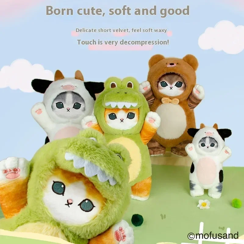 Mofusand katt gosedjur med kawaii cosplaydräkter som dinosaurie och ko, 30–50 cm 5 Mofusand katt gosedjur med kawaii cosplaydräkter som dinosaurie och ko, 30–50 cm - Bild 5