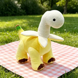 Dinosaurie gosedjur, mjuk brontosaurus med skalad banandesign, 28 cm som gåva