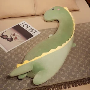 Stor söt dinosaurie gosedjur som lång kramkudde med giraff och enhörning, 80–150 cm