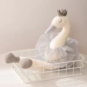 Swan gosedjur som plyschkudde, Skirt och rosa, 40–60 cm