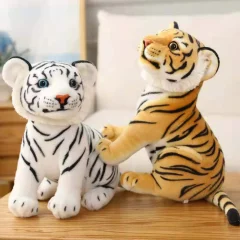 23 cm mjukt tiger gosedjur med babyutseende, skogstema och kuddeform för barn