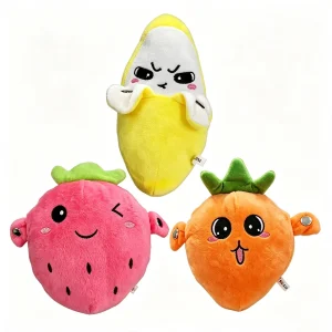 Bananformat gosedjur i kawaii-stil med musik, beatljud och induktionsaktivering