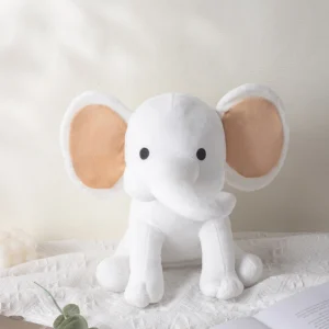 Mjukt, sött och fluffigt elefant gosedjur i rosa, blå, lila och regnbågsfärger, 25 cm