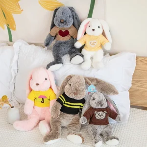 Alternative view of 15 varianter av kanin gosedjur i kawaii-stil med långa öron och sovande design