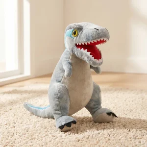 Jurassic dinosaurie gosedjur med mjuka figurer av T-Rex, Velociraptor och Ankylosaurus