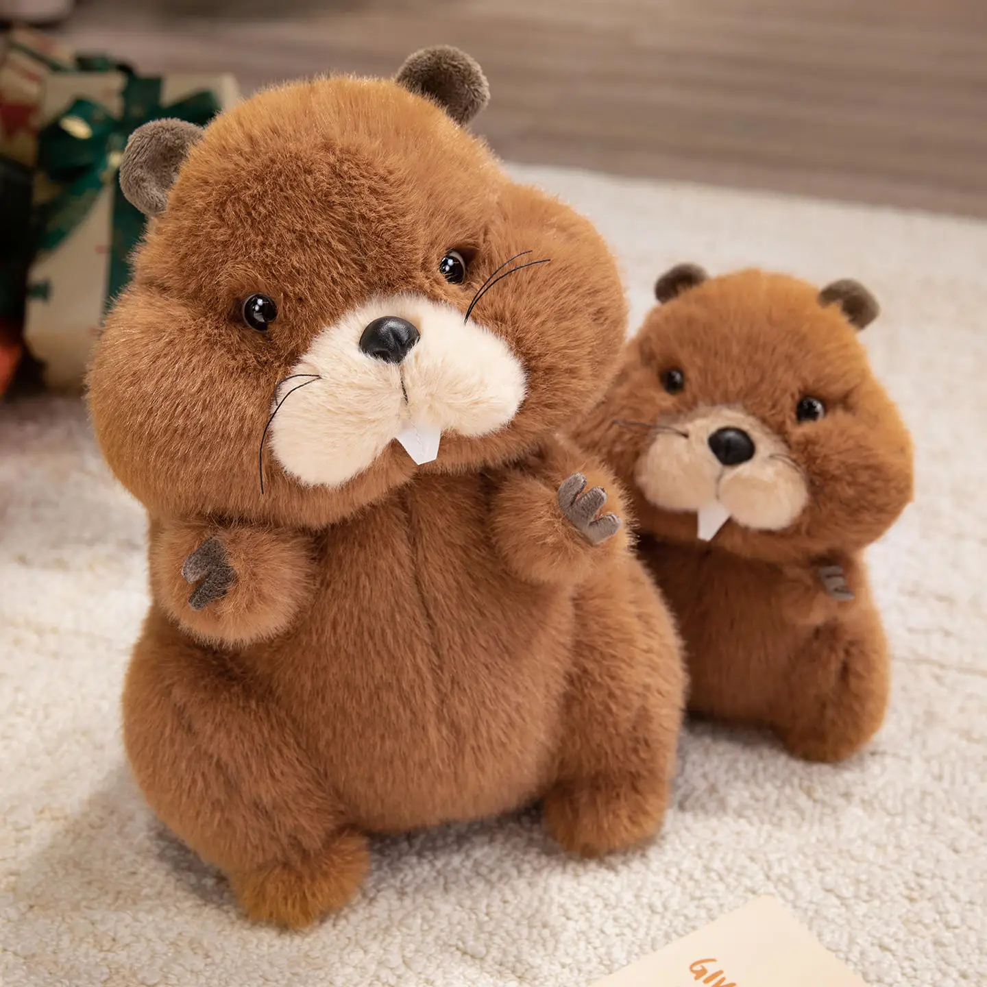 Fluffigt beaver gosedjur som sittande figur, söt födelsedagspresent för barn, 35–45 cm 4 Fluffigt beaver gosedjur som sittande figur, söt födelsedagspresent för barn, 35–45 cm - Bild 4