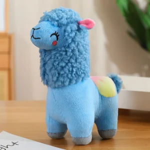 Fluffiga gosedjur i flera figurvarianter, höga, i vitt, gult, rosa och blått, 25 cm