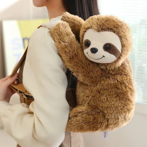 Alternative view of Söt mjuk kawaii-ryggsäck för skolan med sengångare, lejon, får, lemur, giraff, kanin, hjort eller elefant
