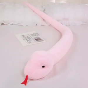 Snake gosedjur i form av en lång plyschkudde med söt design och färgglatt mönster