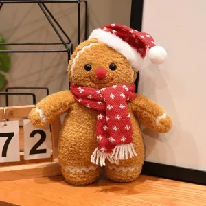 Gingerbread man gosedjur i kawaii-stil som söt julfigur med leende, 25–35 cm 19 Gingerbread man gosedjur i kawaii-stil som söt julfigur med leende, 25–35 cm