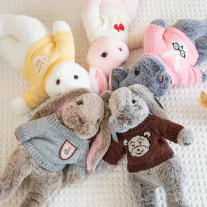 Alternative view of Kawaii kanin gosedjur med långa öron, sovande tecknad kramkudde som födelsedagspresent