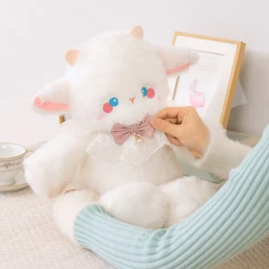 Katt gosedjur i form av springande björn eller kanin, med kawaii-stil och haklapp, 40 cm 18 Katt gosedjur i form av springande björn eller kanin, med kawaii-stil och haklapp, 40 cm