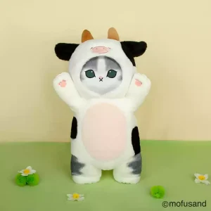 Mofusand katt gosedjur med kawaii cosplaydräkter som dinosaurie och ko, 30–50 cm 20 Mofusand katt gosedjur med kawaii cosplaydräkter som dinosaurie och ko, 30–50 cm