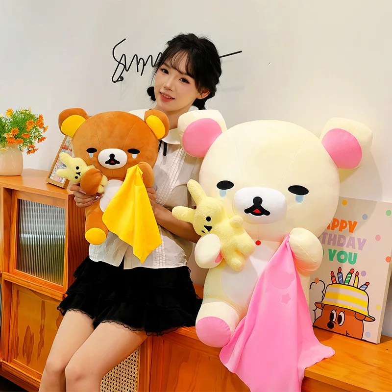 Rilakkuma och Korilakkuma mjukisdocka med kaninleksak och filt, söt gråtande animefigur 6 Rilakkuma och Korilakkuma mjukisdocka med kaninleksak och filt, söt gråtande animefigur - Bild 6