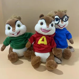 Alvin and the Chipmunks-karaktärer gosedjur i tecknad stil med huvtröjor, 25 cm 11 Alvin and the Chipmunks-karaktärer gosedjur i tecknad stil med huvtröjor, 25 cm