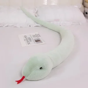 Snake gosedjur i form av en lång plyschkudde med söt design och färgglatt mönster