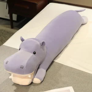 Hippo gosedjur som lång kramkudde och ryggkudde, tecknad kawaii-design för sovrum 16 Hippo gosedjur som lång kramkudde och ryggkudde, tecknad kawaii-design för sovrum