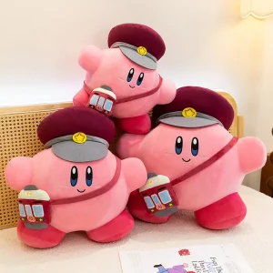 Kirby gosedjur 65 cm, fluffig rosa animekudde som stationsvärd för säng och soffa