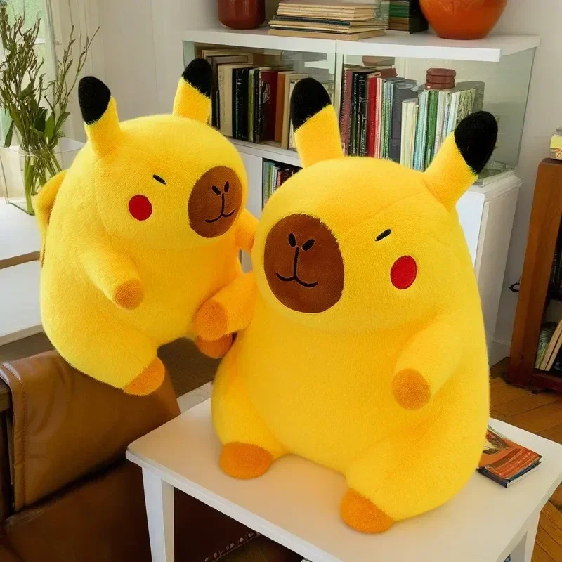 Sött Pokémon Pikachu kapybara gosedjur, kawaii-djurkudde för barn, 40–50 cm 4 Sött Pokémon Pikachu kapybara gosedjur, kawaii-djurkudde för barn, 40–50 cm - Bild 4