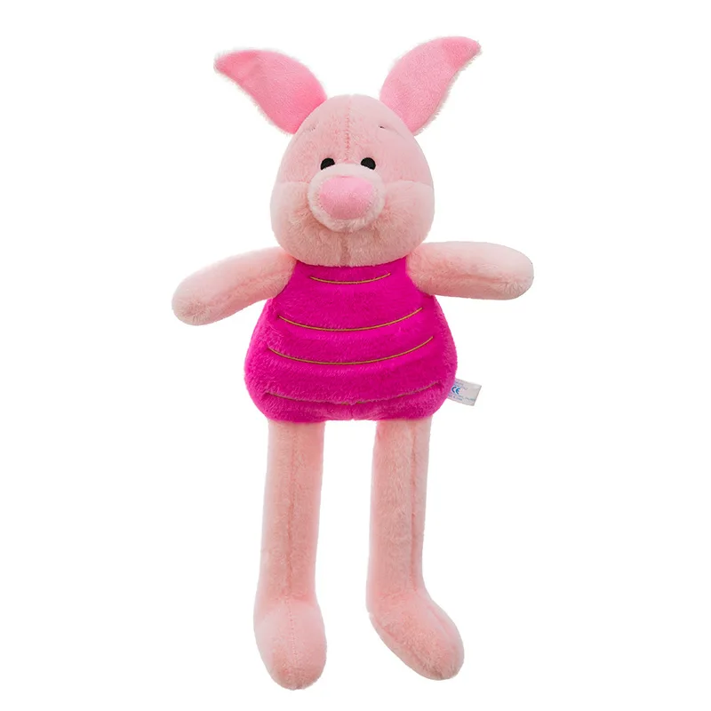 Piglet gosedjur som rosa plyschkudde med långa ben, söt tecknad stil, 55 cm 19 Helbild av en rosa grisnalle med långa ben och magenta klänning mot vit bakgrund.
