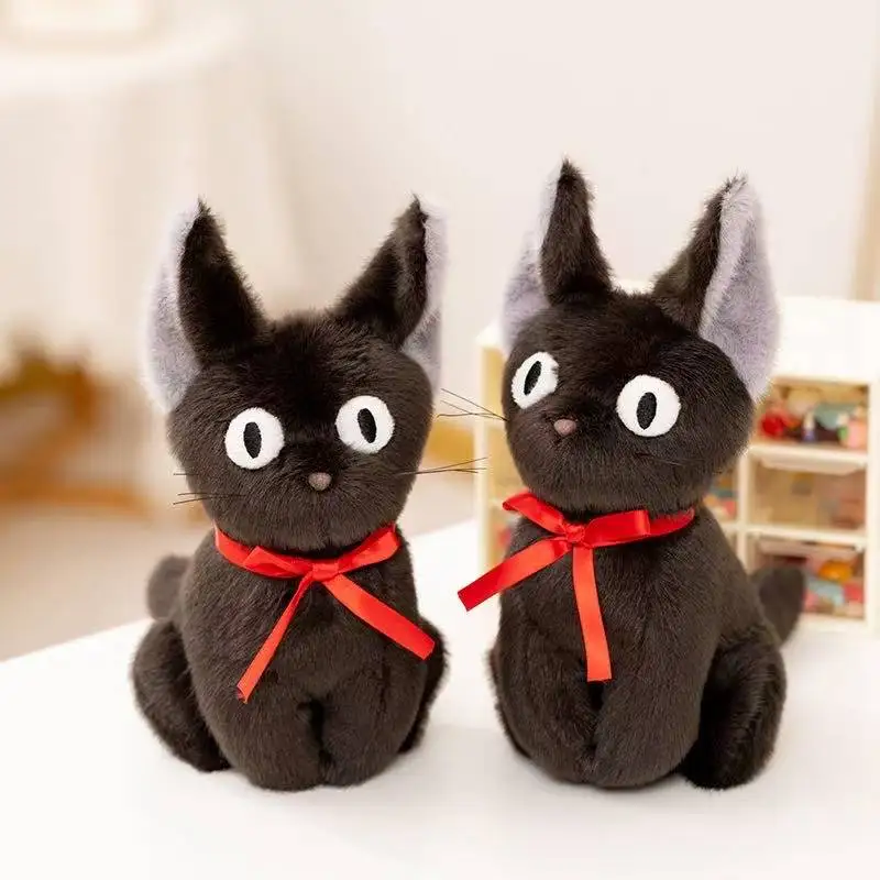 Svart katt gosedjur med kawaii-inspirerad häxdesign, handgjord animefigur för barn 2 Svart katt gosedjur med kawaii-inspirerad häxdesign, handgjord animefigur för barn - Bild 2