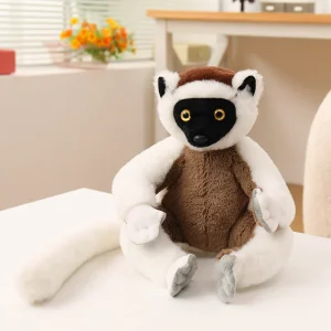 Madagascar apa lemur gosedjur med söta, realistiska ringstjärtslemurer och krönta lemurer