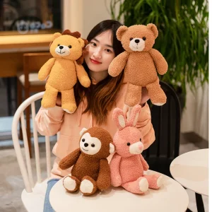 Kawaii kanin gosedjur som kaninkudde med björn, apa och lejon i cartoonstil 13 Kawaii kanin gosedjur som kaninkudde med björn, apa och lejon i cartoonstil