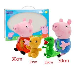 Peppa Pig familjeset för barn med George, dinosaurie, rosa docka och björn gosedjur 16 Peppa Pig familjeset för barn med George, dinosaurie, rosa docka och björn gosedjur