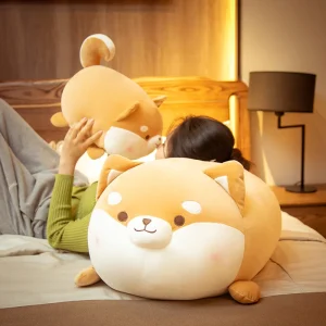 Chai Doggy Shiba Inu-hundgosedjur, rund kawaii-hundkudde i tecknad stil, 35–70 cm