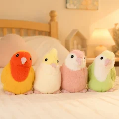 Mjuk, hudvänlig kawaii-figur: parrot gosedjur med spöklik och humoristisk stil