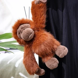 Chimpanzee gosedjur i simulerad orangutangstil, mjuk och fluffig apfigur för soffan