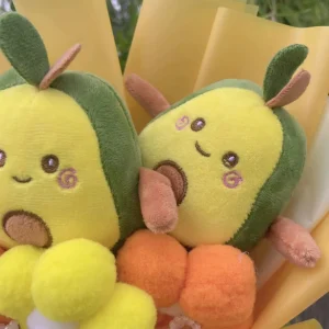 Kanin gosedjur i realistisk stil med bubbelte, avokado, boba och blomsterbukett 10 Kanin gosedjur i realistisk stil med bubbelte, avokado, boba och blomsterbukett