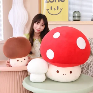 Plyschkudde som kawaii-gosedjur med svampmotiv, mjuk design i flera figurvarianter