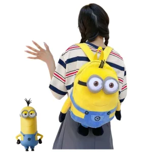 Minionsryggsäck med söt kawaiistil och tecknat animeutseende för skola och förvaring