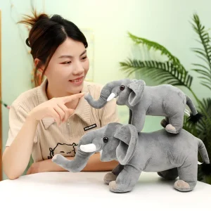 Elefant gosedjur, mjuk och Gray, stor modell känsla uppåtböjd, 30–40 cm