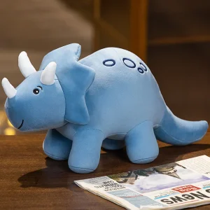 Gulligt gosedjur i form av dinosaurie med färgstark fantasidesign i tecknad stil