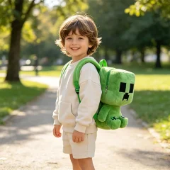 Creeper som nyckelring, Large capacity, minecraft ryggsäck mjuk leksaksform, 25–35 cm