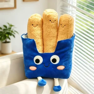 Gosedjur i flera figurvarianter, tecknad pommes friteskudde med löstagbar del, 40 cm