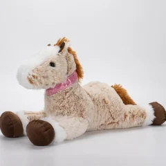 Stort horse gosedjur i liggande form, söt tecknad stil, 90–120 cm, fotorekvisita