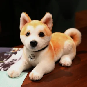 Fluffigt hund gosedjur med naturtroget Akita- och Shiba Inu-valputseende, för barn 15 Fluffigt hund gosedjur med naturtroget Akita- och Shiba Inu-valputseende, för barn