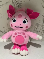 Djurfigurer som rosa gosedjur från rysk animerad tv-serie i animestil, 30 cm