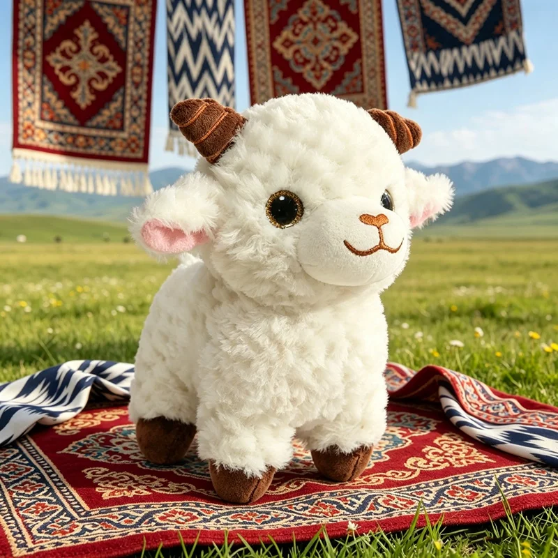 Fluffigt fårgosedjur som nyckelring i liten väskform med Xinjiang-design, 15–22 cm 8 Fluffigt fårgosedjur som nyckelring i liten väskform med Xinjiang-design, 15–22 cm - Bild 8