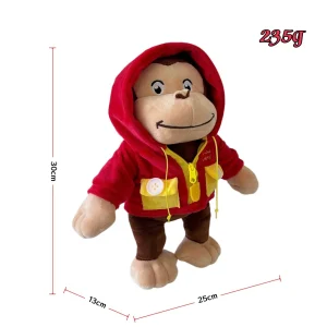 Curious George apa gosedjur som brandman, söt plyschkudde i animeinspirerad stil