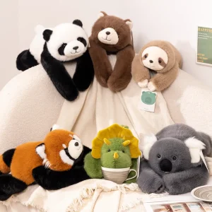 Alternative view of Söta björn gosedjur med långa armar, panda, dinosaurie och koala att bära på ryggen