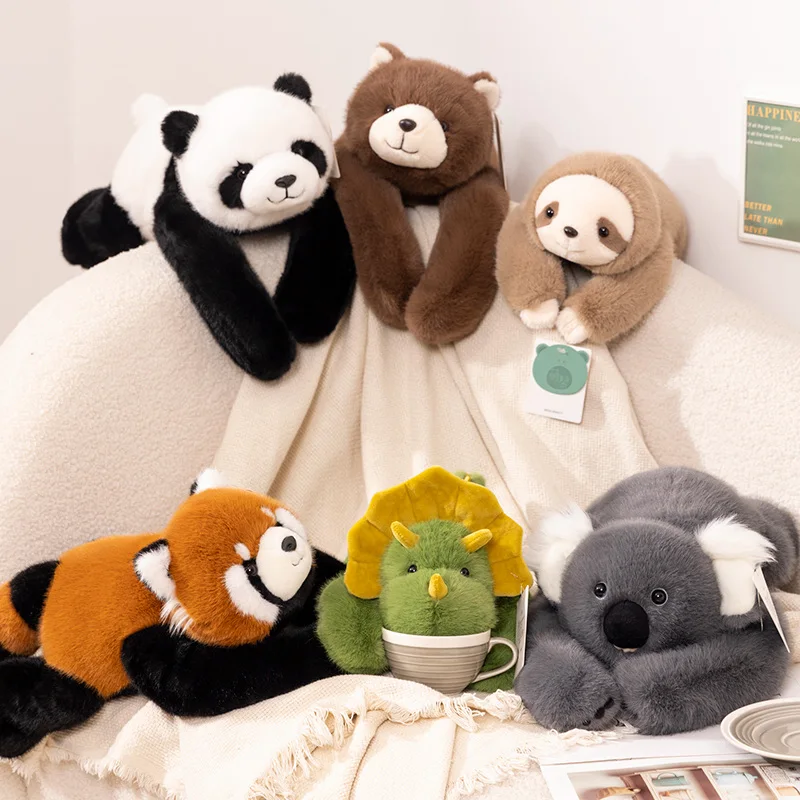 Söta björn gosedjur med långa armar, panda, dinosaurie och koala att bära på ryggen 2 Söta björn gosedjur med långa armar, panda, dinosaurie och koala att bära på ryggen - Bild 2