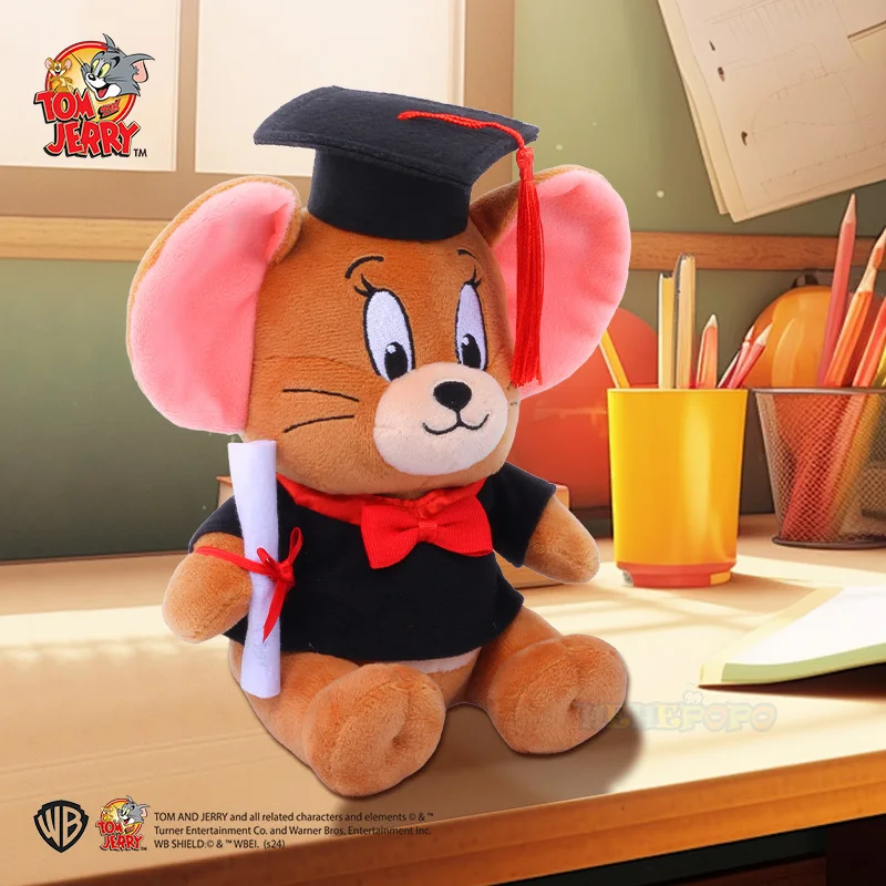 Tom and Jerry-karaktärer gosedjur, med examensmössa som lugnande leksak, 20 cm 3 Tom and Jerry-karaktärer gosedjur, med examensmössa som lugnande leksak, 20 cm - Bild 3