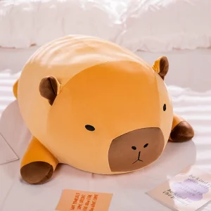 Kawaii-inspirerat kapybara gosedjur, brunt och knubbigt, som lång, rund stående kramkudde 8 Kawaii-inspirerat kapybara gosedjur, brunt och knubbigt, som lång, rund stående kramkudde